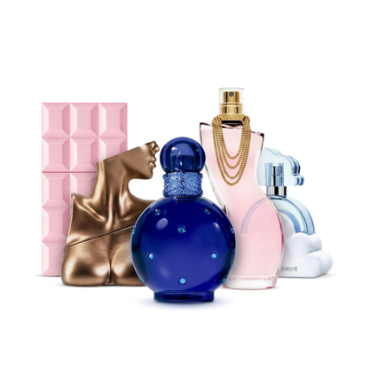 Set od 5 parfema  –  Cloud by Ariana Grande, Billie Eilish Eilish ,Midnight Fantasy by Britney Spears,Sweet Tooth by Sabrina Carpenter,Dance Eau de Toilette by Shakira-[100 ml svaki]
