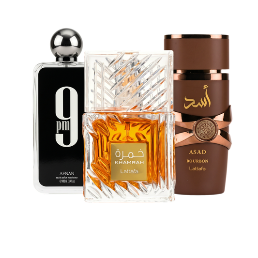 Set 3 Parfema | Afnan 9PM + Khamrah + Asad Bourbon 100 ml